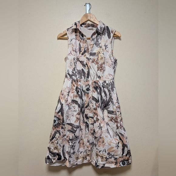 Cleo Women’s Floral Sleeveless Button-Front Dress Size 4 - Picture 3 of 5